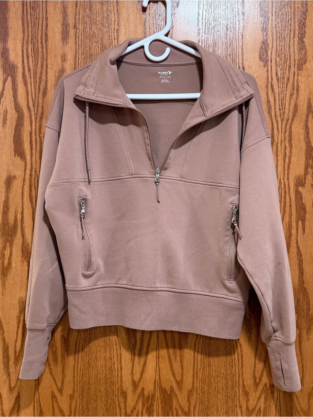Old Navy Active Mauve Half-Zip Pullover Hoodie